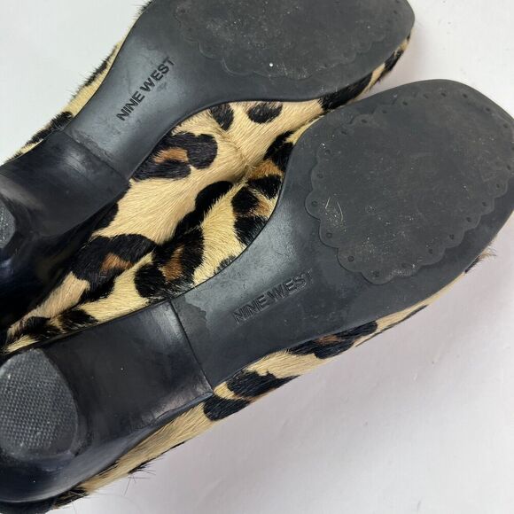 Nine West Leopard Print Calf Hair heel Ballet Pump 8 Cheetah Vtg Y2K Preppy Shoe - Picture 14 of 14